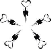 Stopperi a forma di cuore, 5 pezzi stopperi a forma di cuore stopperi per bottiglia in acciaio inossidabile, set di stopperi per bottiglia riutilizzabili per vino champagne vino spumante birra conservazione