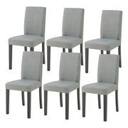 Set Hamburg di 6 Sedie Imbottite da Sala con Rivestimento in Tessuto Grigio Chiaro [en.casa]