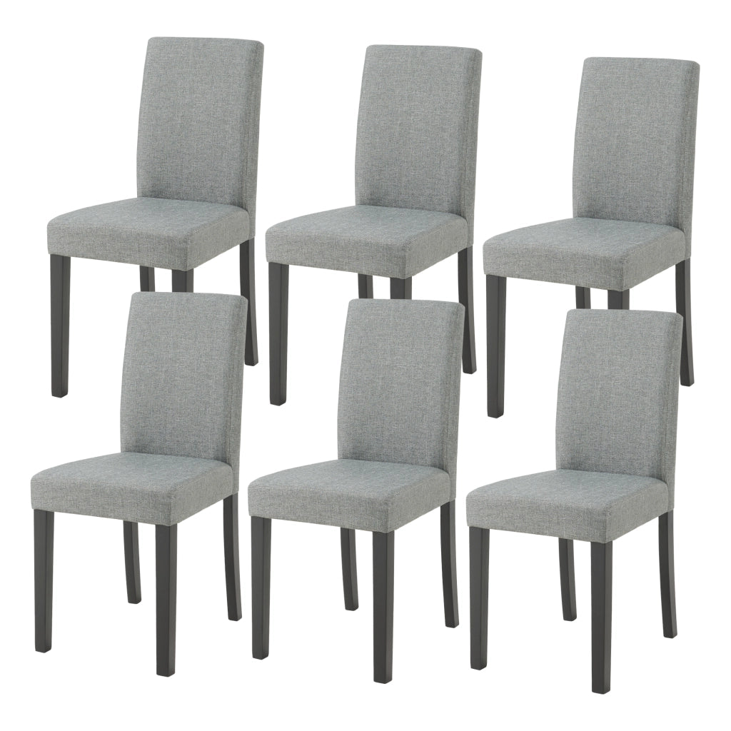 Set Hamburg di 6 Sedie Imbottite da Sala con Rivestimento in Tessuto Grigio Chiaro [en.casa]