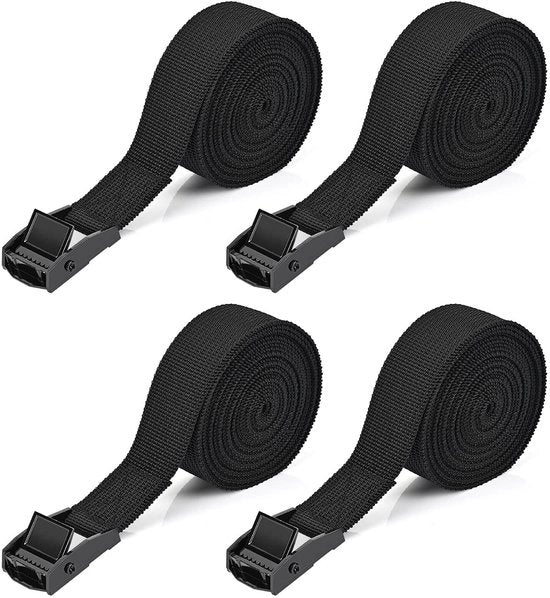 Cintura di espansione per cavi 4 pezzi cintura di espansione 2,5 m x 25 mm cinture di espansione con viti cinture di espansione con chiusura a vite (nero)