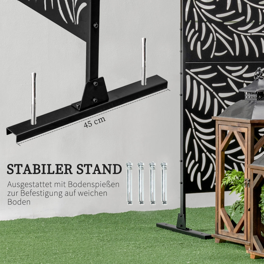 Pannello Sichtschutz per Giardino ¨C zephmum ¨C Nero Acciaio 122x45x198 cm