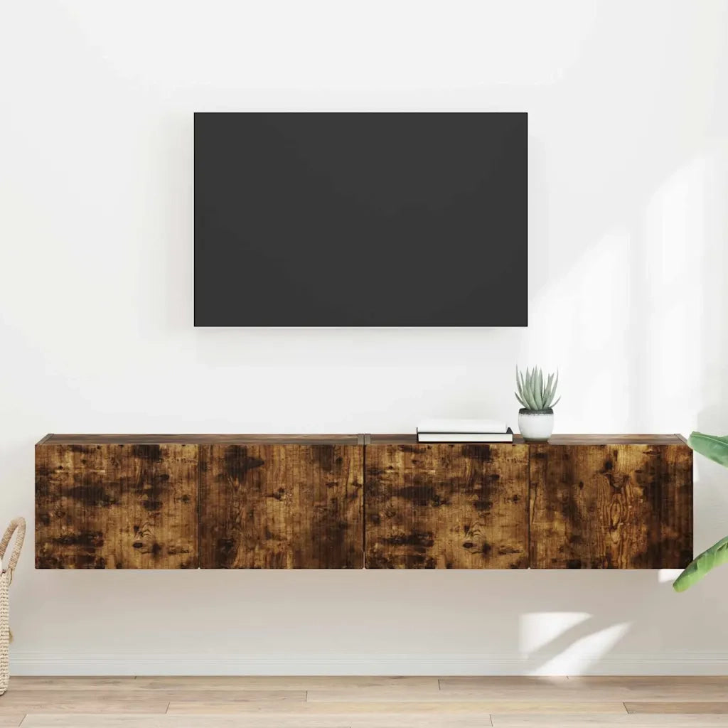 Mobile TV da parete 2 pcs Rovere fumé 78,5 x 31 x 29,5 cm 892220