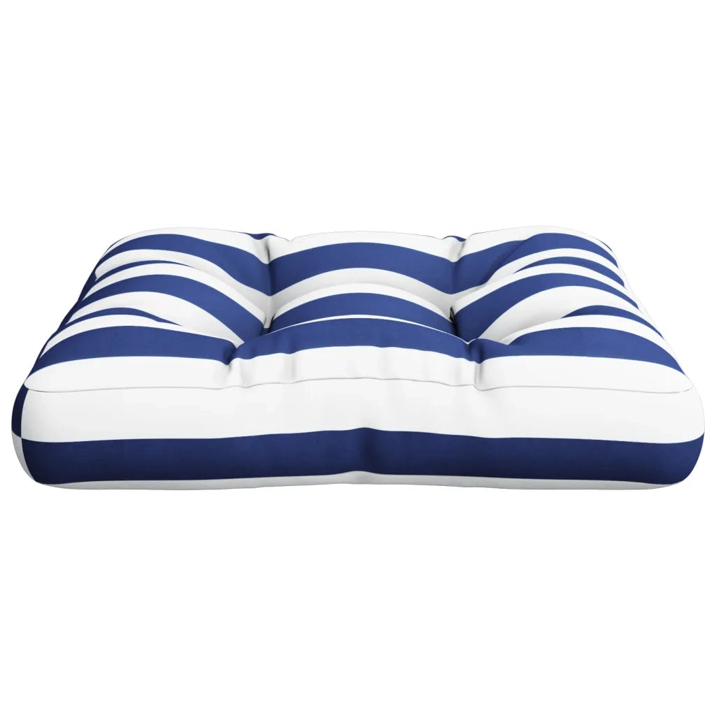 Cuscino Pallet Strisce Bianche e Blu 58x58x10 cm Tessuto Oxford 360915