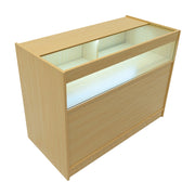 Bancone LED B1200 Acero con 1 Ripiano a Vista e 2 Chiusi