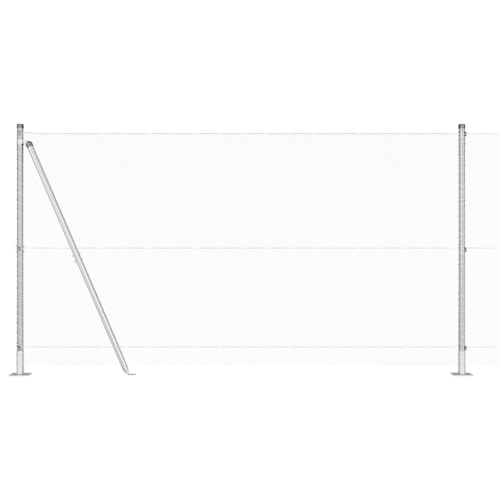 Set di Recinzione Set di 2 Acciaio Zincato 25 x 1.2 m Durevole