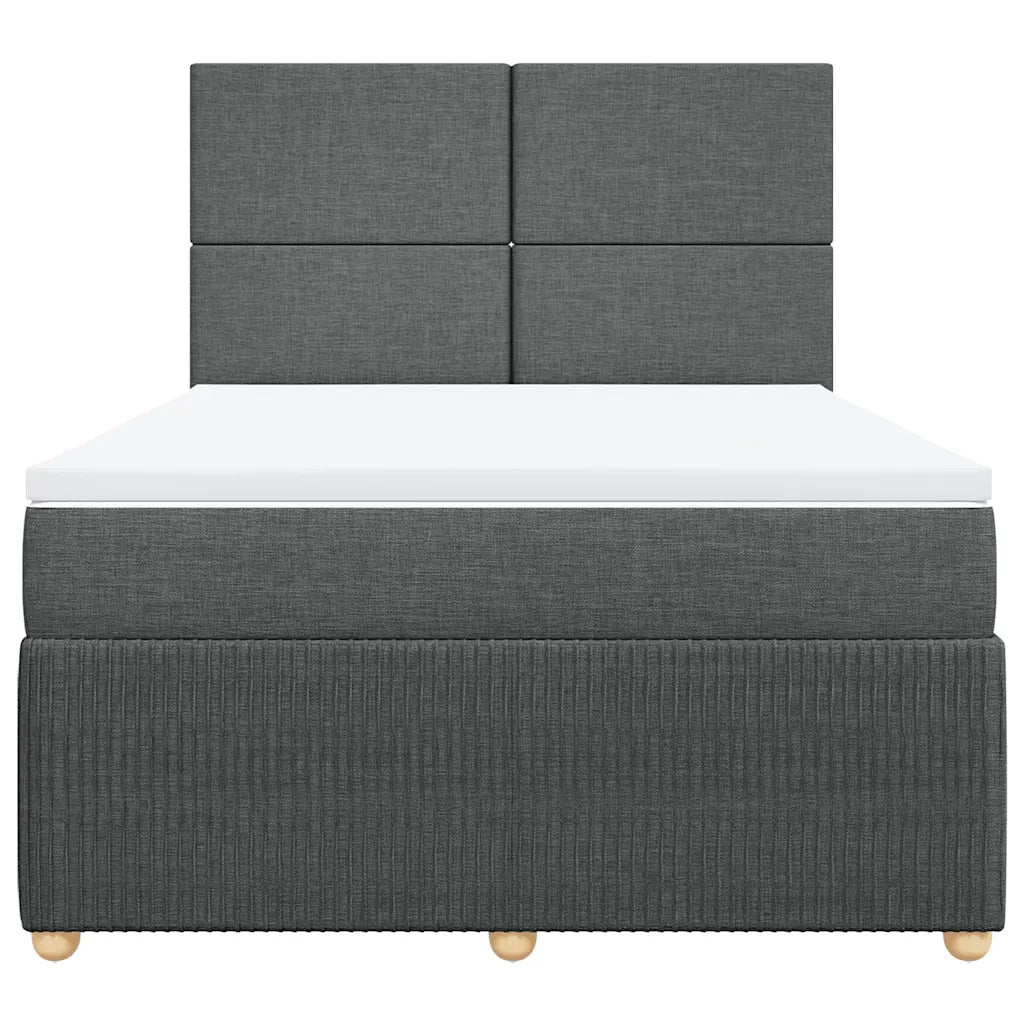 Giroletto a Molle con Materasso Grigio Scuro 140x200cm Tessuto 3294373