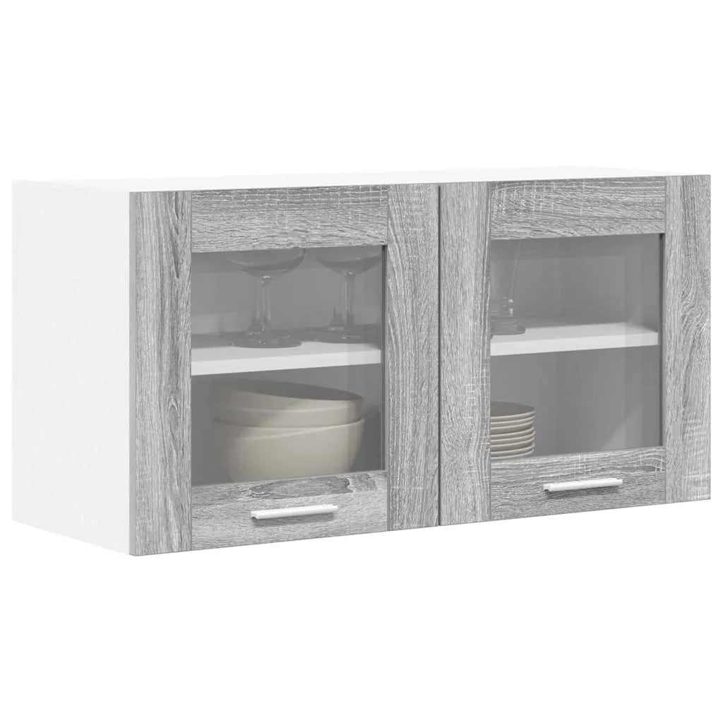 Armoire suspendue Gris Sonoma et Blanc 80 x 31 x 40 cm