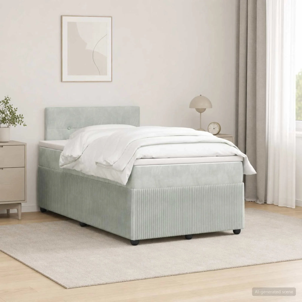 Letto box spring con materasso Grigio Chiaro 120 x 200 cm 3453119
