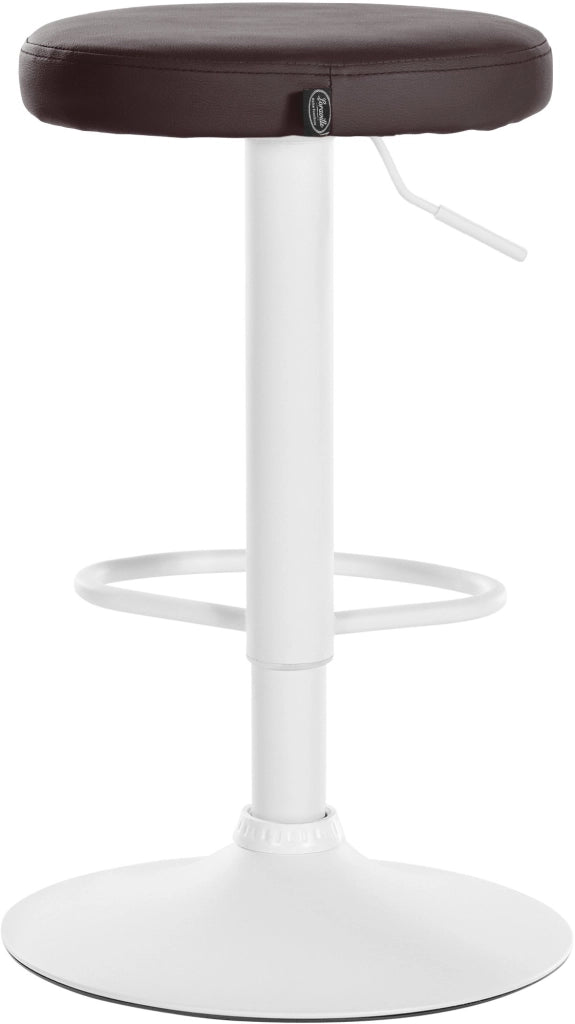 Set di 2 sgabelli da bar Ponte in similpelle marrone,Metallo bianco opaco