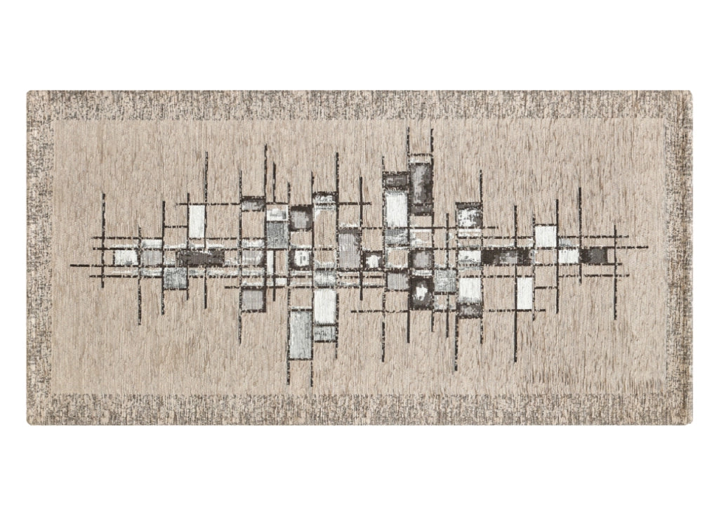 Tappeto Passatoia Cucina Corsia Retro Antiscivolo Disegno Pixel By Suardi - 55x190 - Tortora