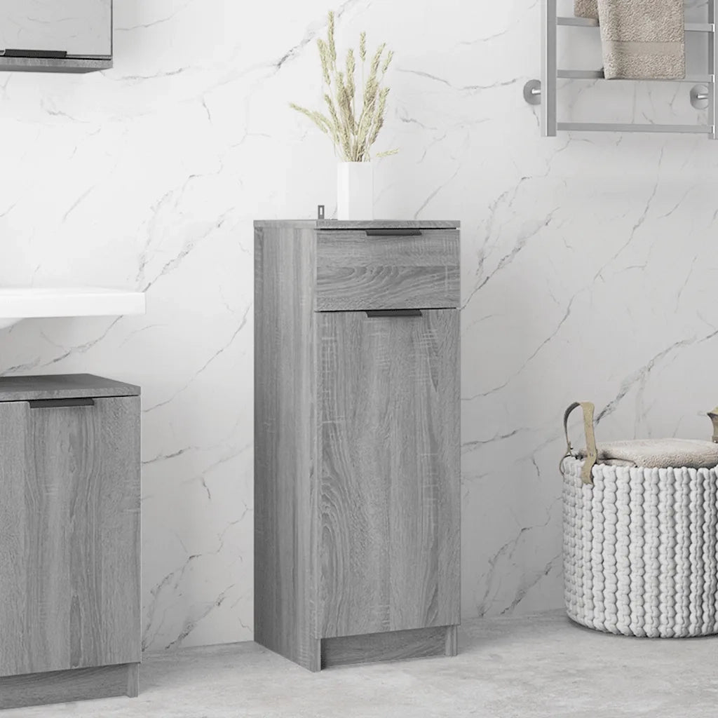 Armadietto Bagno | Armadio da bagno Grigio Sonoma 32x34x90 cm in Legno Multistrato