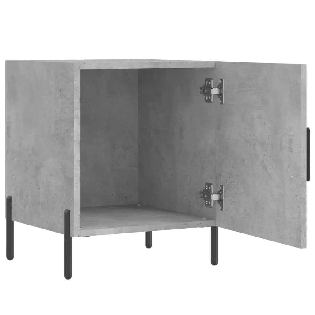 Set di 2 Comodini | Armadio da Notte | Mobiletto da notte Grigio Cemento 40x40x50 cm in Legno Multistrato
