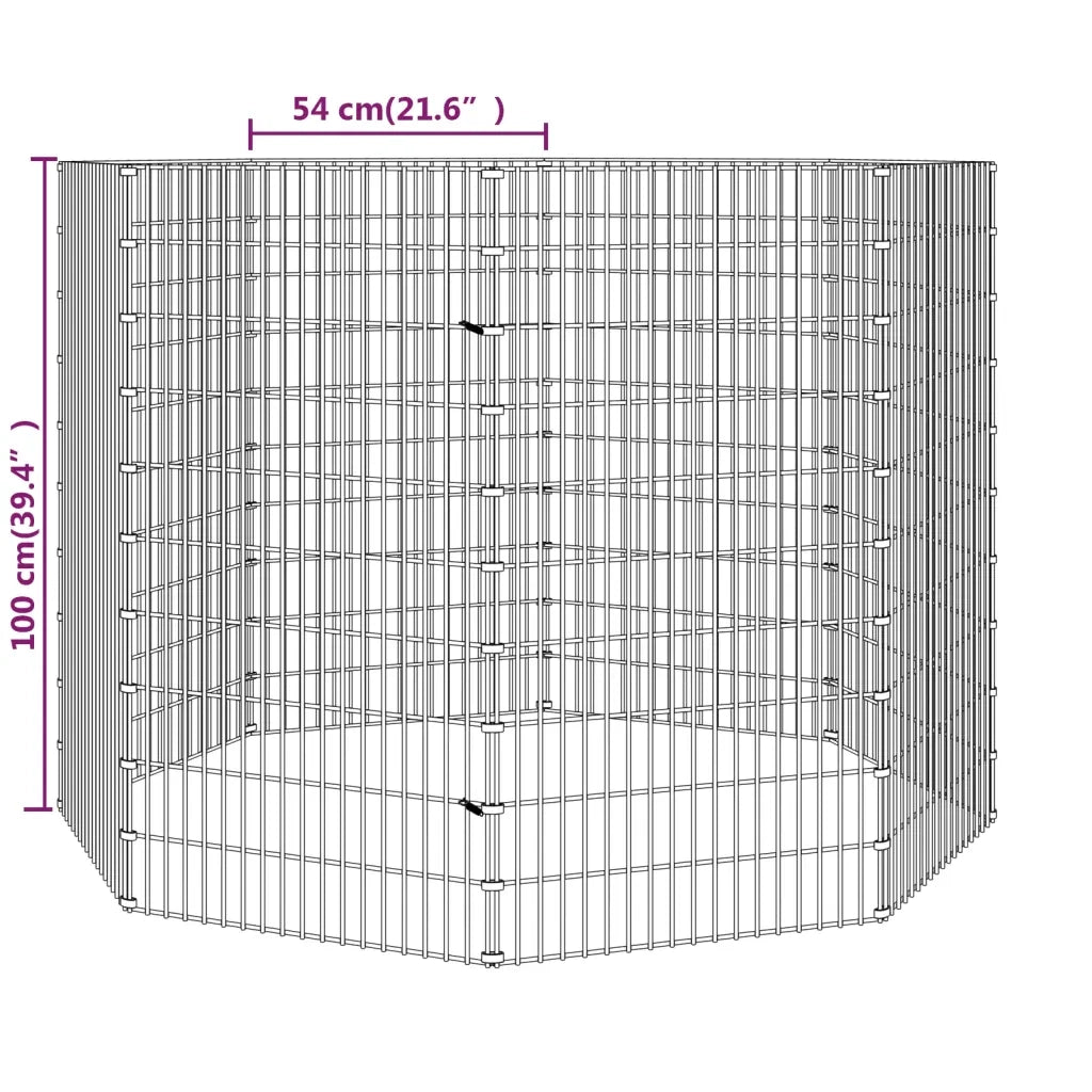 Conigliera con 8 Pannelli 54x100 cm Ferro Zincato cod mxl 53754