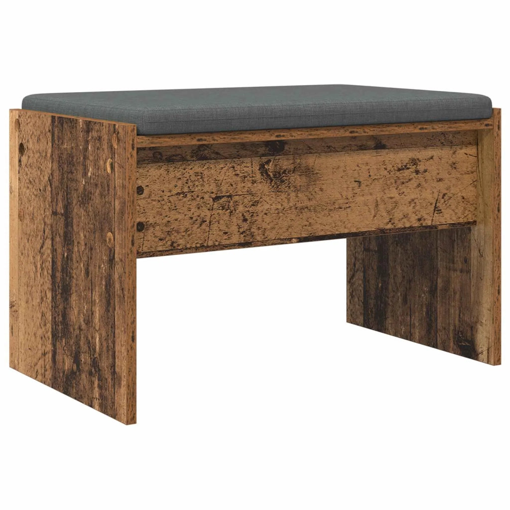 Panca per ingresso con cuscino Legno vecchio 63 x 38 x 40 cm 891550