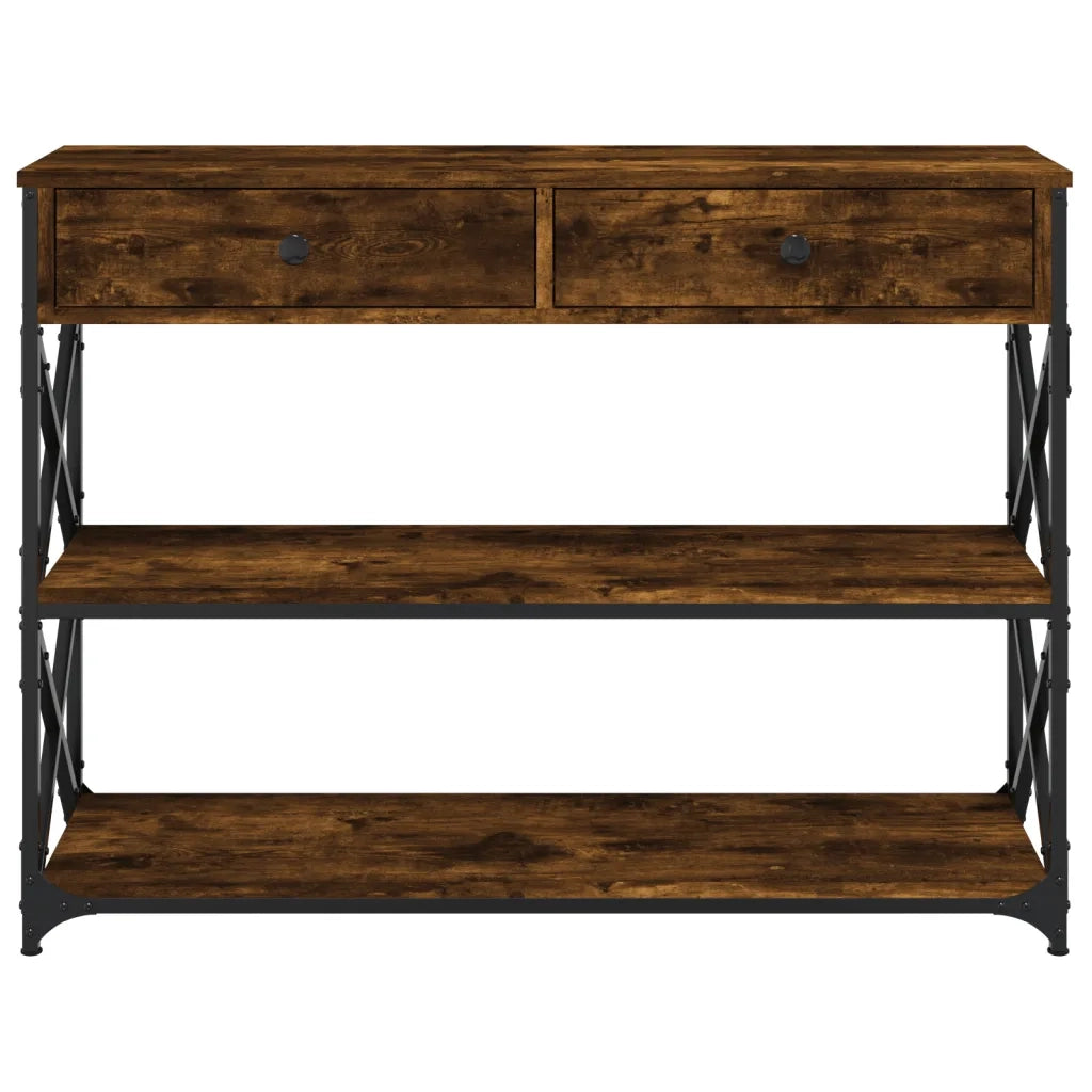 Tavolo Consolle | Tavolo d'Ingresso Rovere Fumo 100x28x75 cm in Legno Multistrato