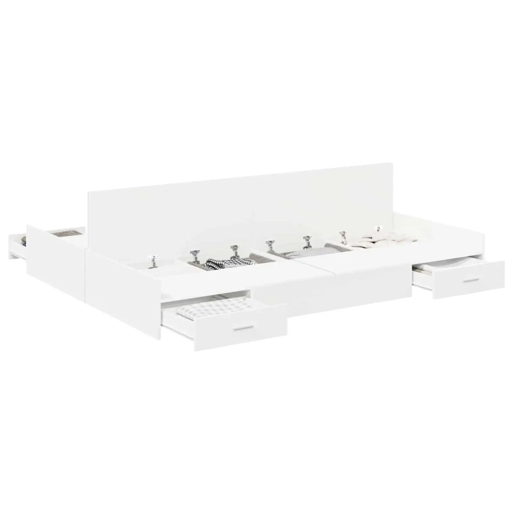 Struttura letto con contenitore Bianco 135 x 190 cm 3335317