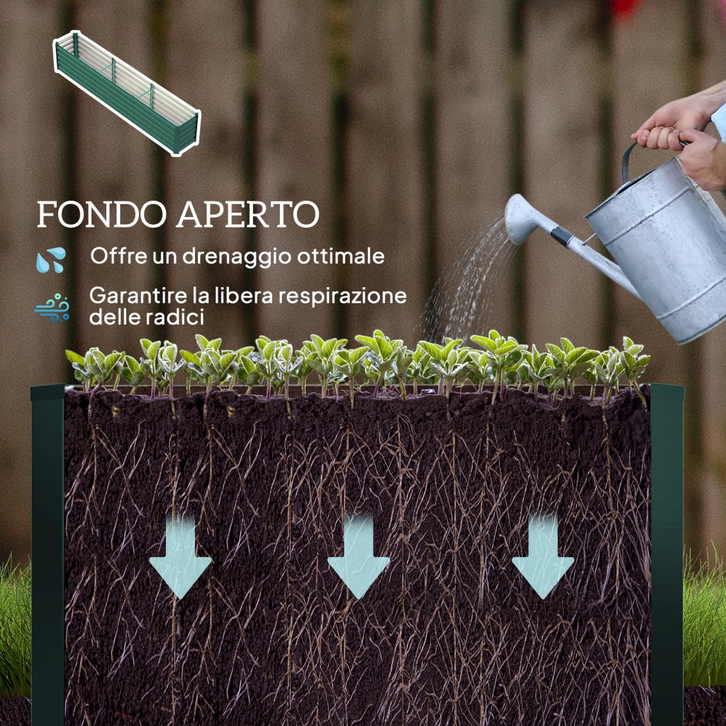 Letto Rialzato per Orto ¨C Zephmum ¨C Verde 240x40x45 cm