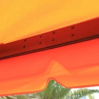 Gazebo da Giardino 4x3m con Doppio Tetto e Tende Laterali, Arancione