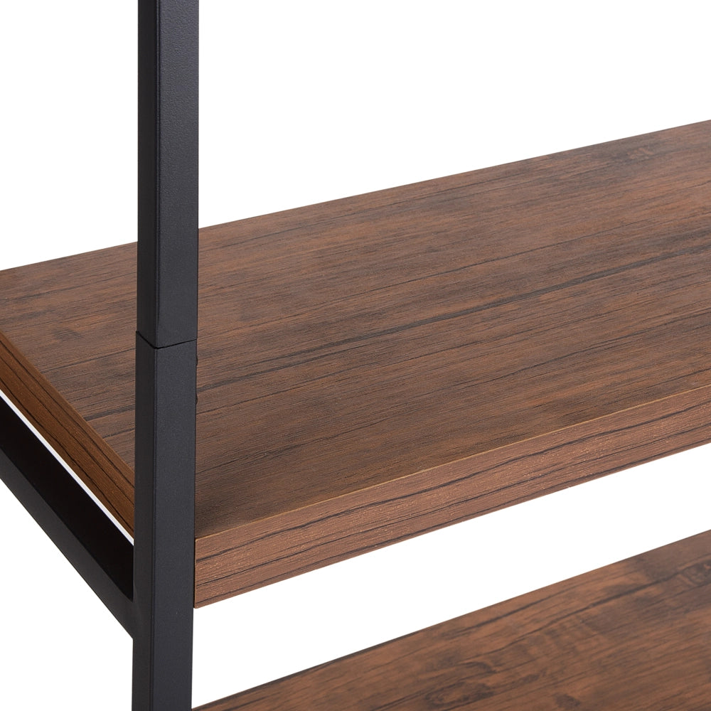 Libreria in Legno Scuro e Nero 155 x 100 cm Struttura in Metallo Industriale