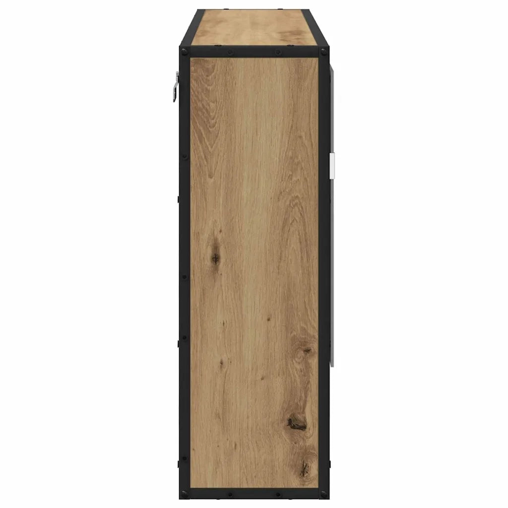 Scaffale da parete con porta Rovere artigianale 65 x 20 x 60 cm
