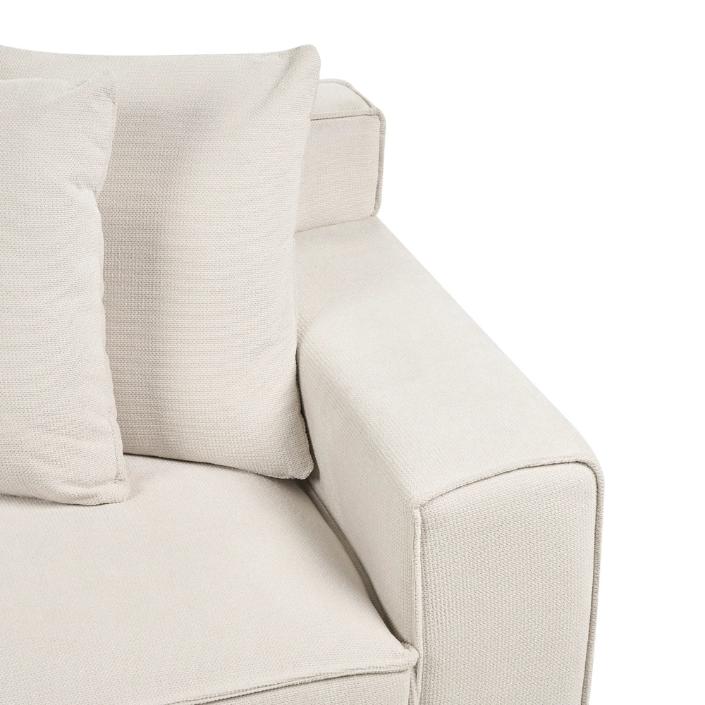 Divano 3 Posti in velluto Color bianco sporco confortevole soggiorno moderno retrò