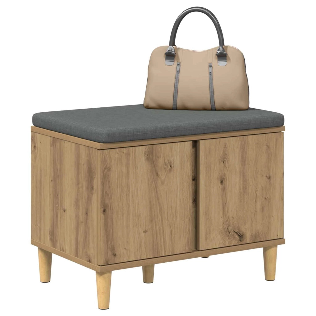 Panca per scarpe con cuscino Rovere Artigianale 60 x 38 x 46 cm 906145