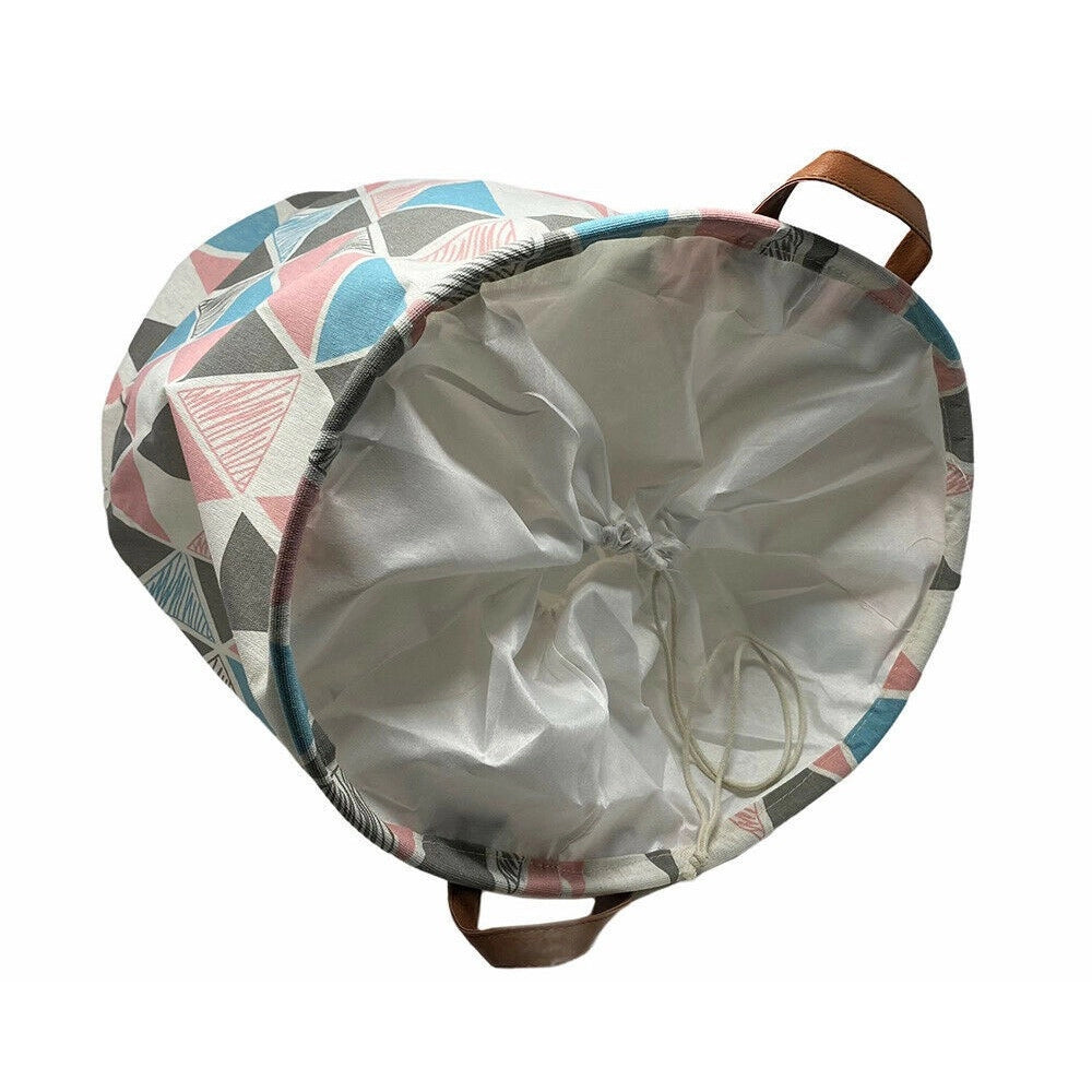 Trade Shop - Cesto Sacco Portabiancheria Bagno Pieghevole Con Manici In Tessuto Rombi 10523 -