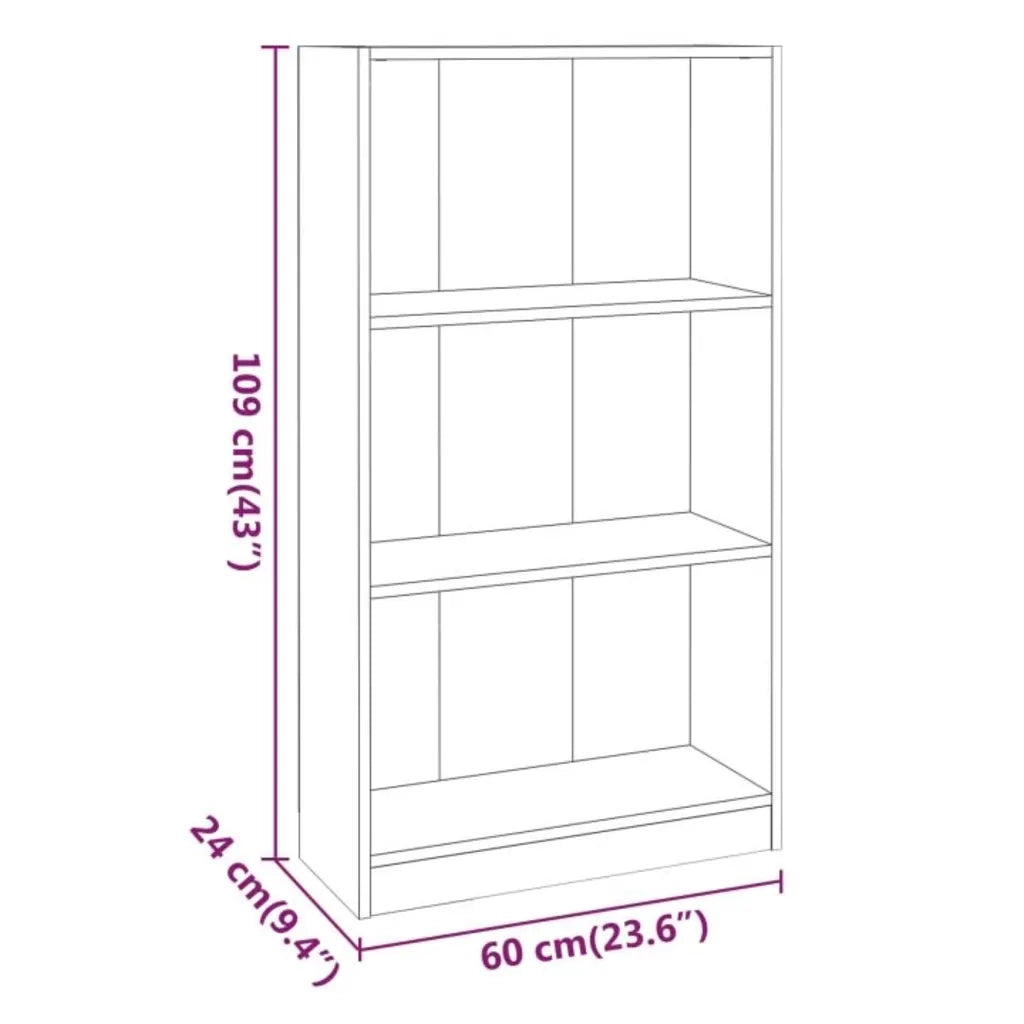 Libreria Rovere Fumo 60x24x109 cm in Legno Multistrato 815087