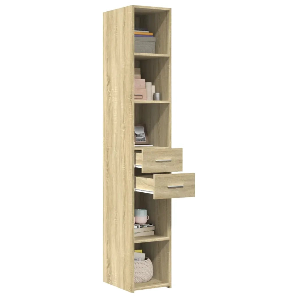 Credenza-Buffet-Armadio da cucina Rovere Sonoma 30x42,5x185 cm in Legno Multistrato 601173