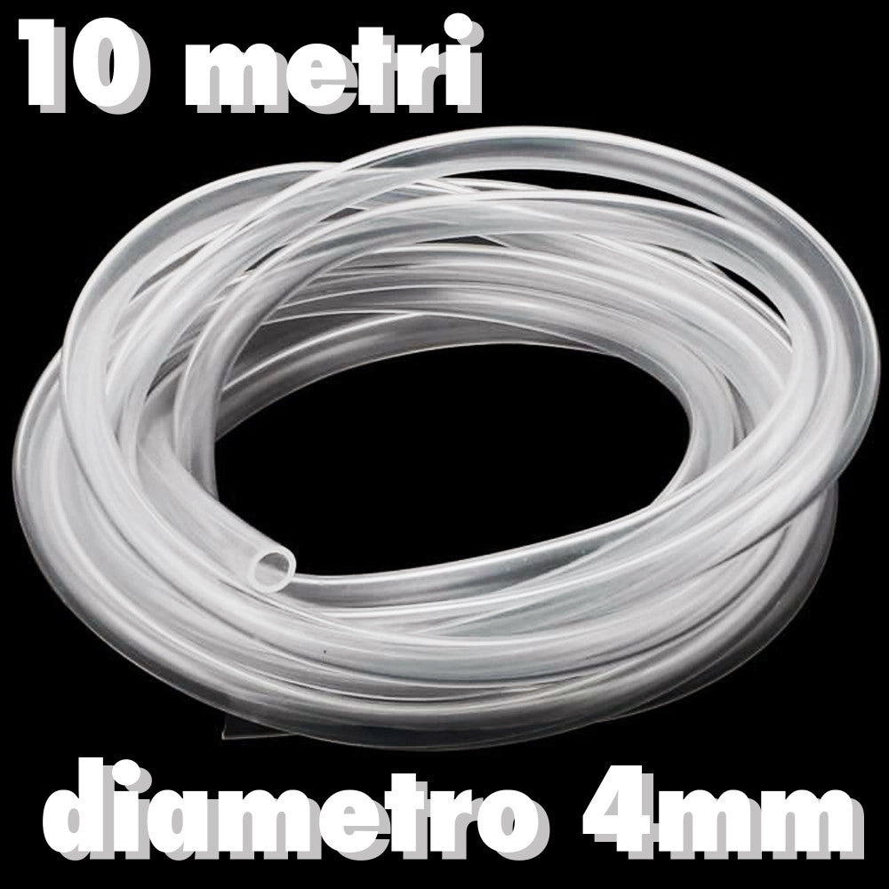 Trade Shop - Tubo Acrilico 4mmx10mt Flessibile Aereatori Acqua Acquario Pompa Filtro Liquidi -