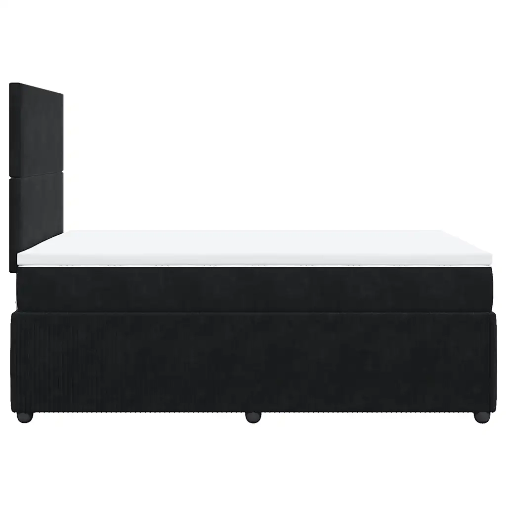 Giroletto a Molle con Materasso Nero 120x200 cm in Velluto 3294606