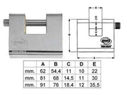 LUCCHETTO CORAZZATO A UNA BOCCA ACCIAIO PL211 KA  mm.60 (PL2116000)    CORBIN