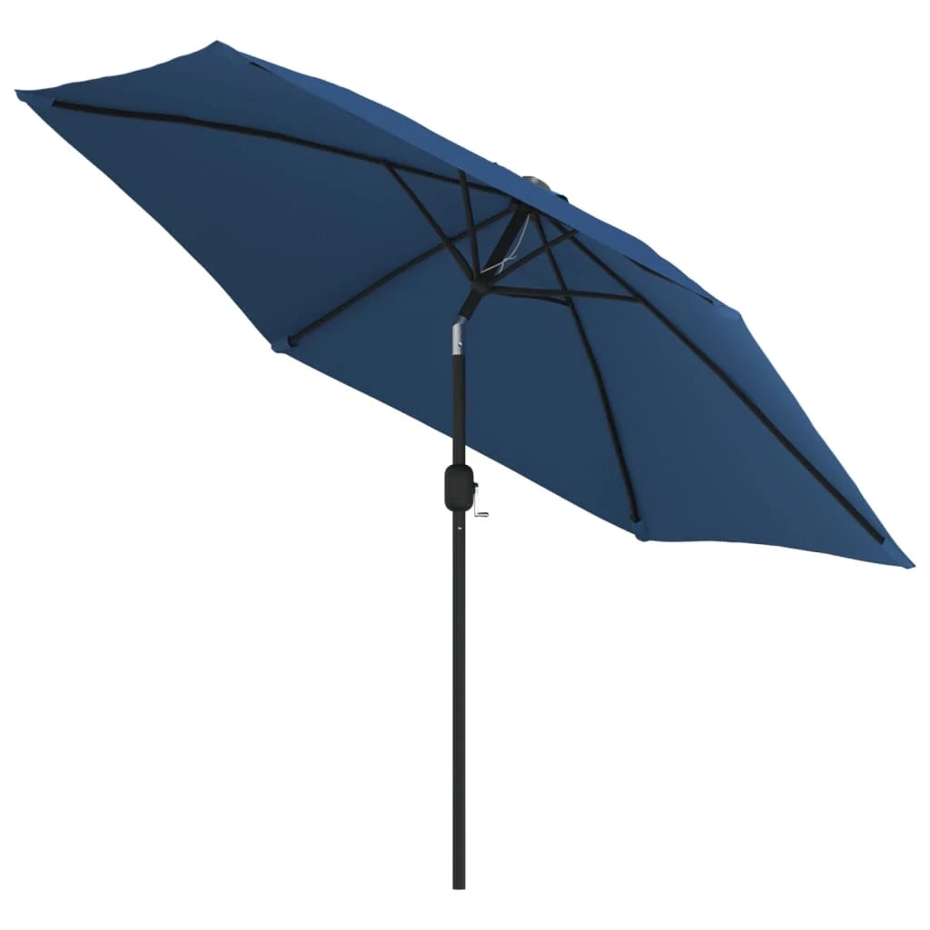 Ombrellone da esterno con led e palo in acciaio 300 cm blu 02_0008174