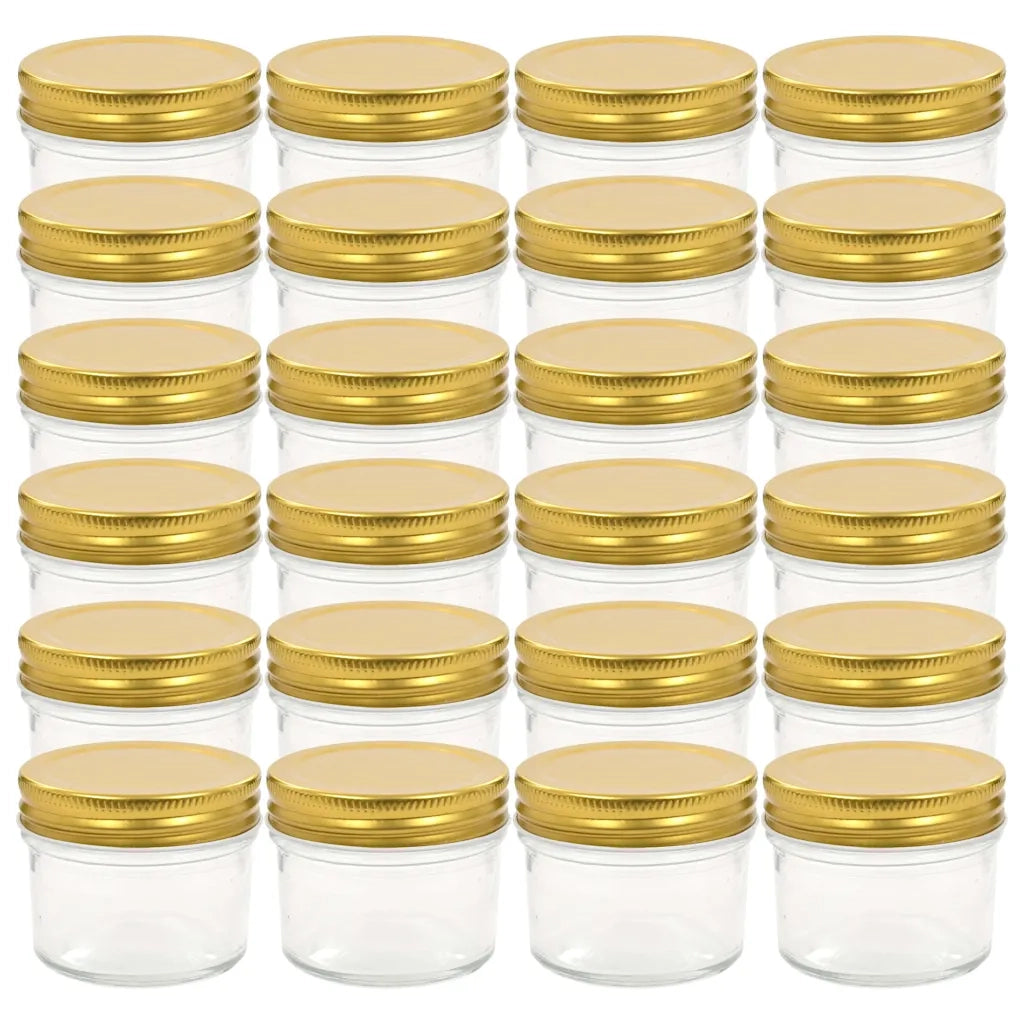 Vaso per Marmellata in Vetro Coperchio Oro 24 pz 110 ml CFW3144202