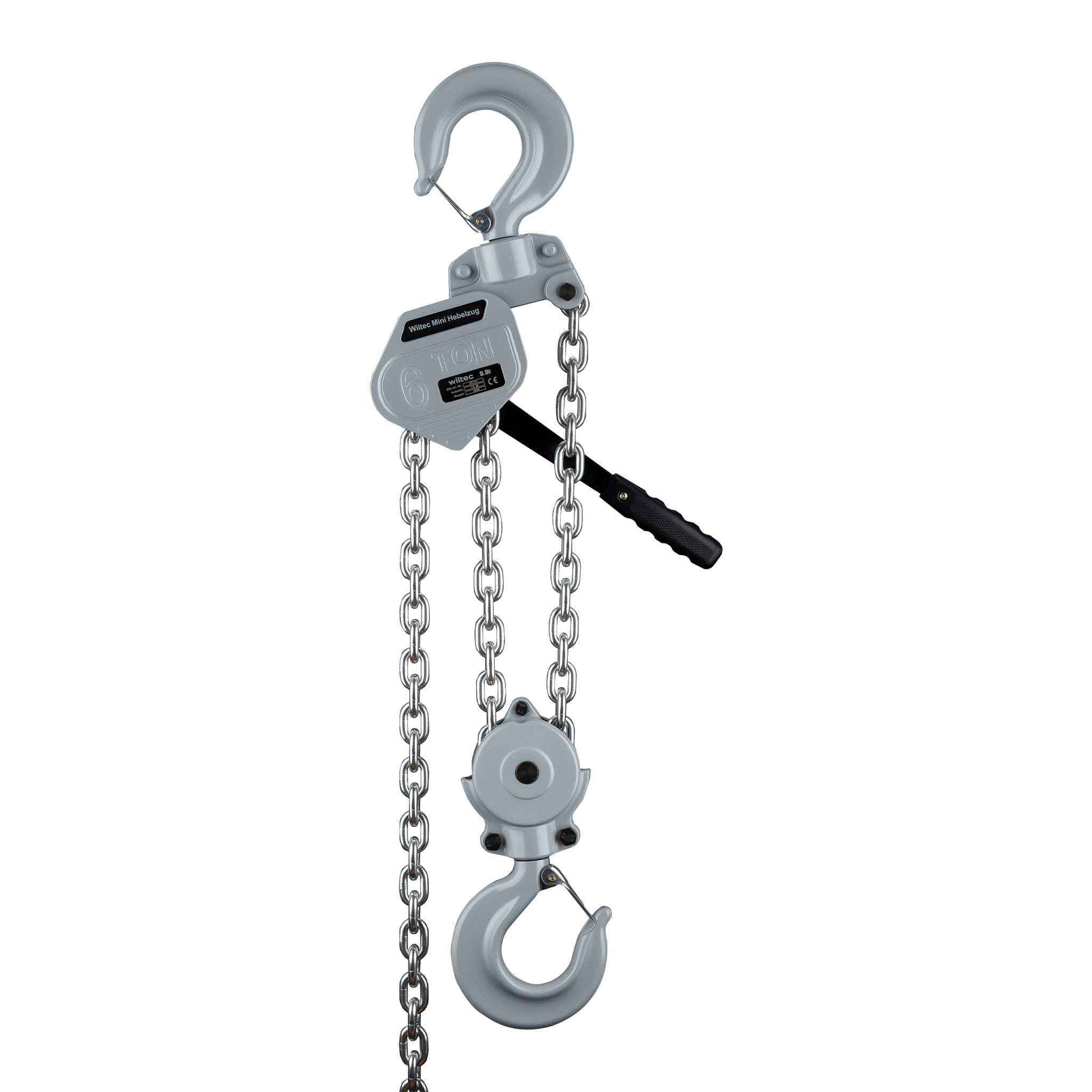 Mini paranco a catena manuale VM6 fino a 6 t, altezza di sollevamento di 1,5 m, in alluminio, per il sollevamento di carichi pesanti