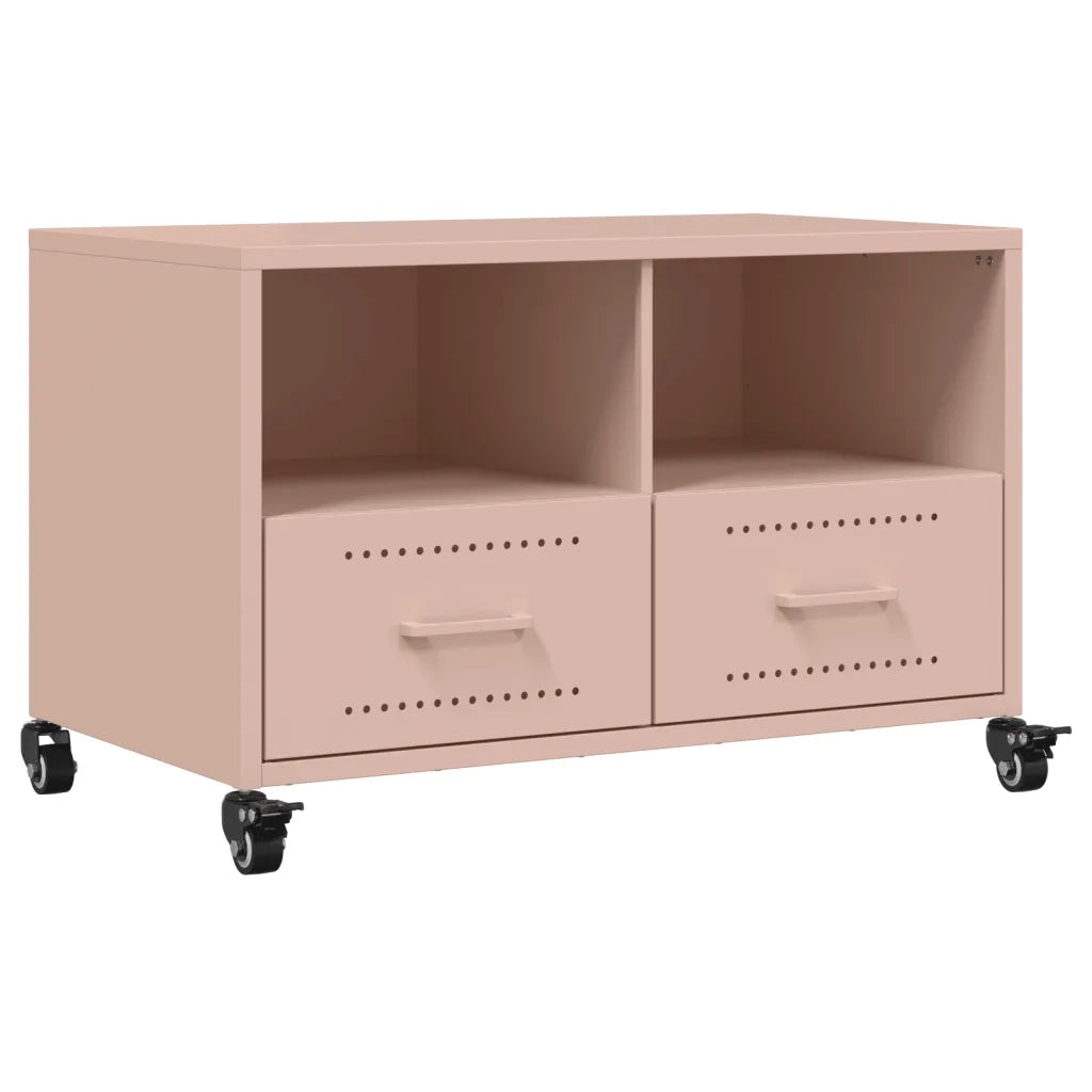Mobile TV-Credenza per TV-Console TV Rosa 68x39x43,5 cm in Acciaio 141418