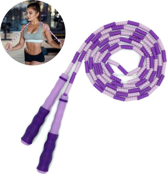 Toue con perle per allenamento, adattabile in lunghezza, per bambini, uomini e donne. Ideale per allenamenti leggeri, perdita di peso e allenamenti di durata.