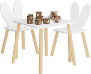Tavolo per bambini con 2 sedie - costruito in MDF e legno - design scandinavo stile - ideale per asili nido e uso domestico