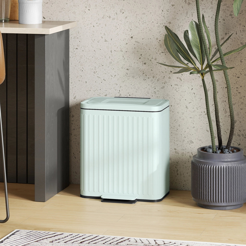 Cestino per la Raccolta Differenziata 2x20L ¨C Zephmum ¨C Verde Metallizzato