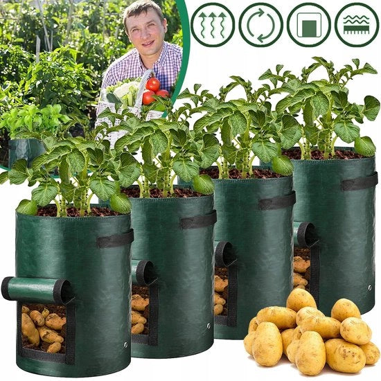 4 x contenitori per piante con coperchio e maniglie - 7 Galloni