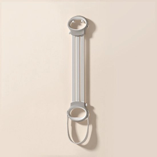 Attrezzatura fitness grigia, accessori fitness, cinture fitness regolabili, attrezzatura bodybuilding, corde Pilates