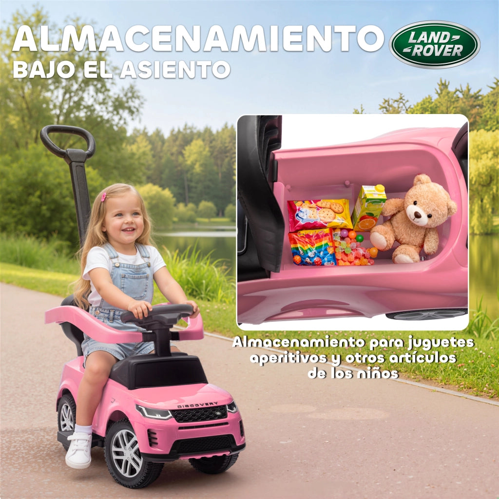 Giocattolo Bambini Correpasillos 2 in 1 LAND ROVER ¨C Zephmum ¨C Rosa con Almacenaje e Barandilla