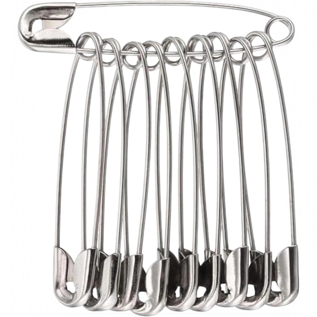 Spille da balia in acciaio inox 18 pezzi 28mm 30mm 45mm per cucito abbigliamento