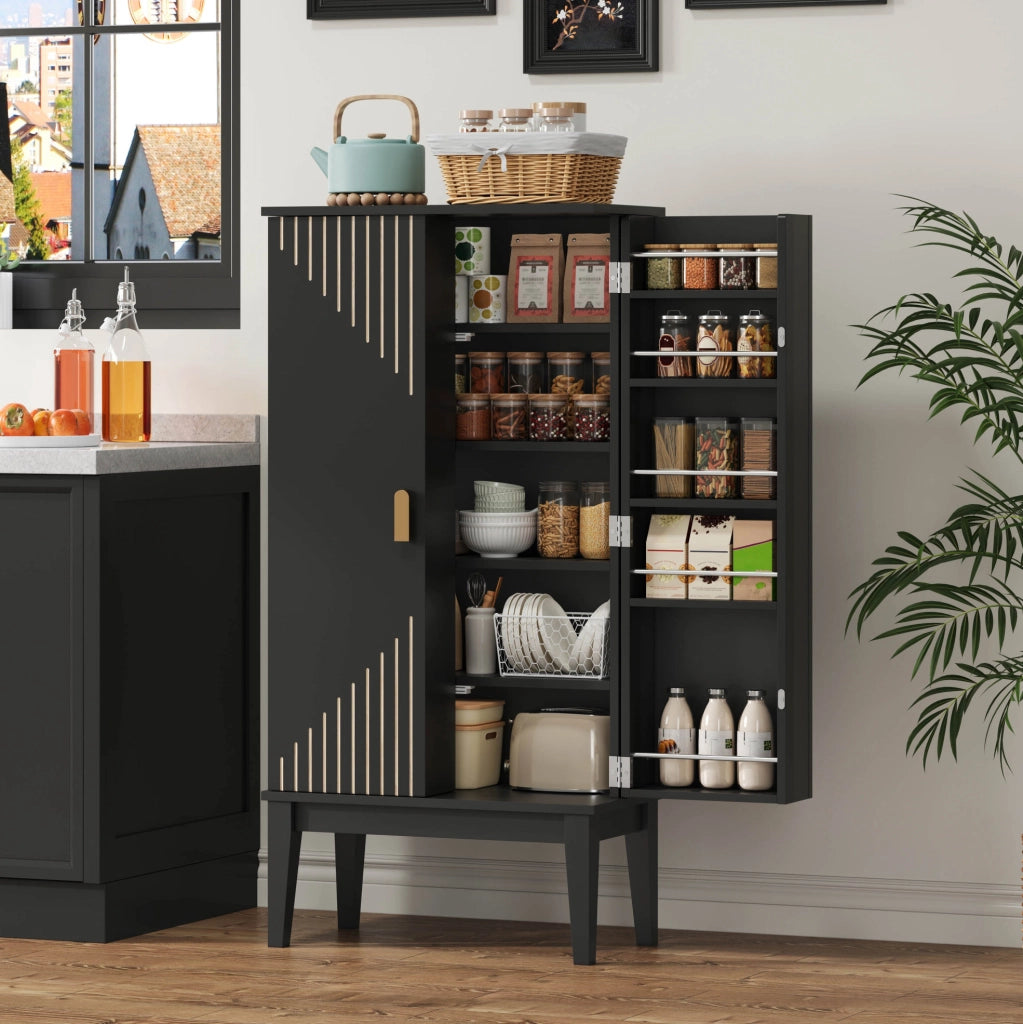Mobile contenitore vintage in MDF 120 x 59 x 30 cm; nero