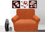 Copridivano In Tessuto Jacquard Elasticizzato Ottima Vestibilità Modello Otello - Poltrona - Arancione
