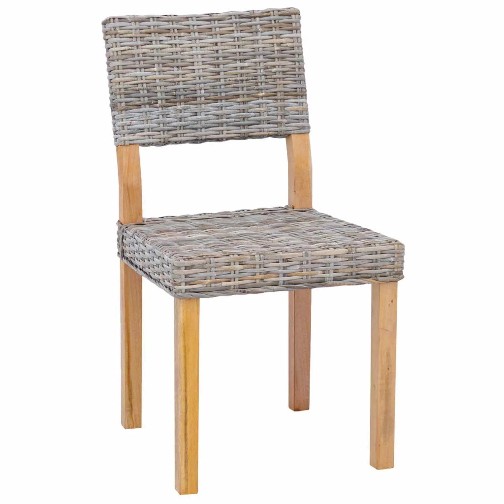 Sedia da pranzo 2 pcs Grigio Kubu 46 x 55 x 84 cm Rattan Kubu 42012424