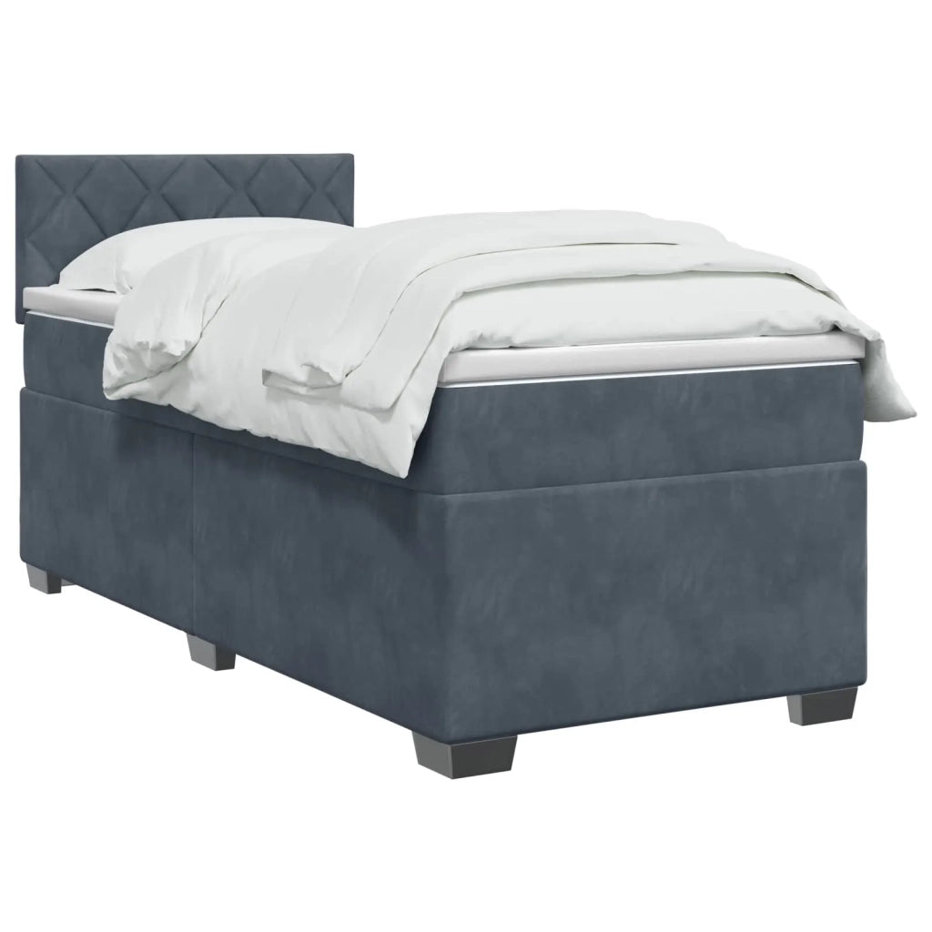 Letto box spring con materasso Grigio Scuro 100 x 200 cm 3450663