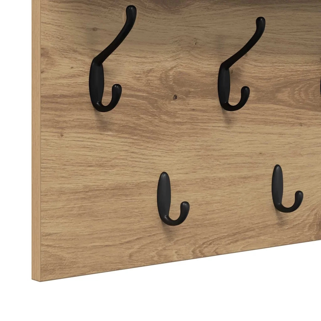 Appendiabiti a muro A parete Rovere artigianale 60 x 40 x 12 cm 874434