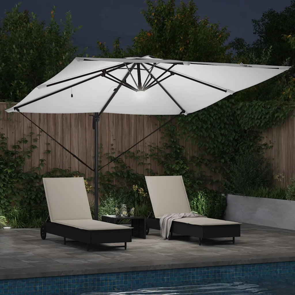 Parasole Roma-Ombrellone da giardino Beige 286 x 284 x 270 cm Alluminio e Poliestere