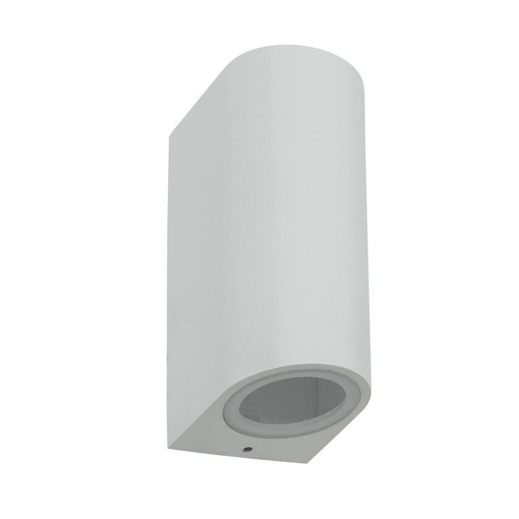 Applique lampada da parete a muro a biemissione con doppio attacco per lampadine a led GU10 faretto moderno illuminazione esterni interni IP65 Bianco